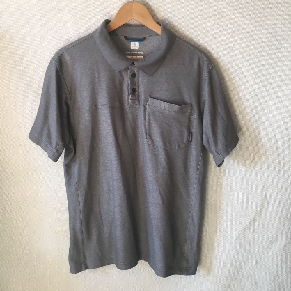 Columbia Polo Shirt Gray Size Large